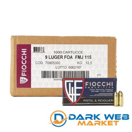 Fiocchi Ammunition 9mm 115gr FMJ 1000 rounds